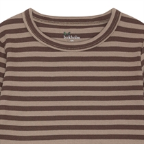 BIRKHOLM Stribet Rib Bluse Kashmir Brun & Chokolade Brun